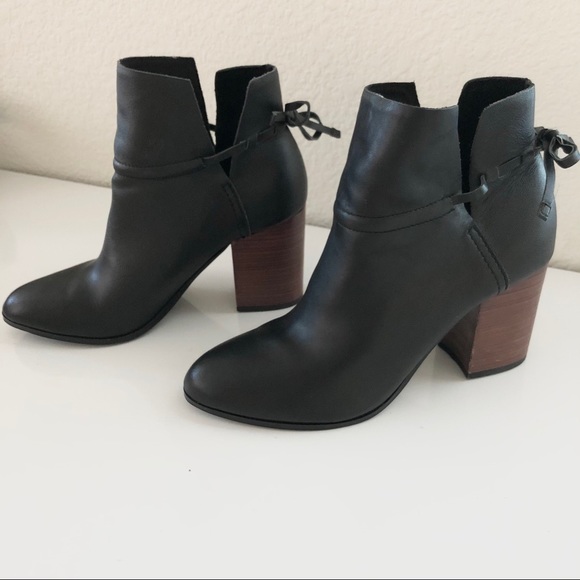 Kelsi Dagger Wesley Black Leather Ankle Bootie - Picture 11 of 13